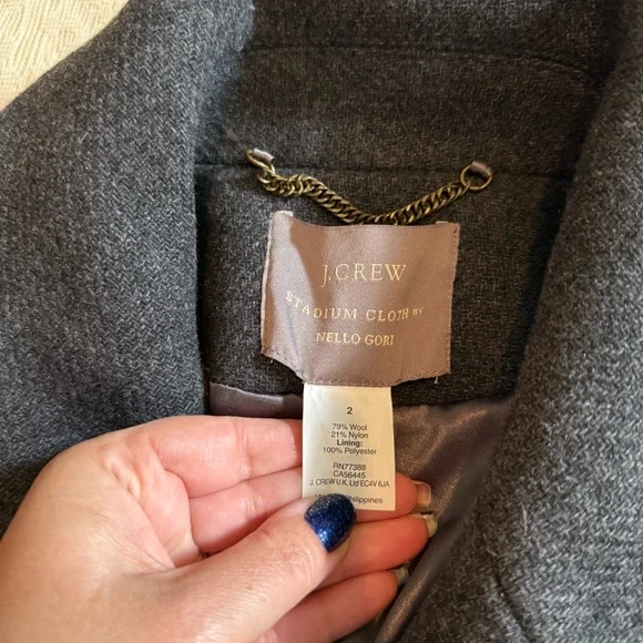 J. Crew Stadium cloth by Nello Gori double breasted wool vented peacoat - Picture 2 of 14